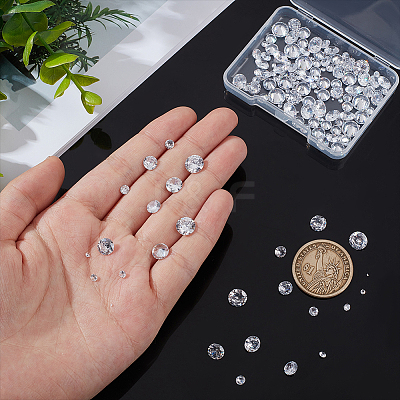 160Pcs 8 Styles Cubic Zirconia Cabochons ZIRC-PH0001-52-1