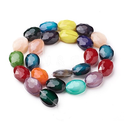 Pearl Luster Plated Glass Bead Strands X-EGLA-E037-PL08-1
