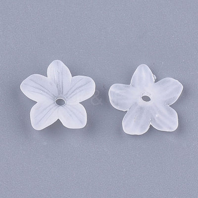 5-Petal Transparent Acrylic Bead Caps FACR-T001-06-1