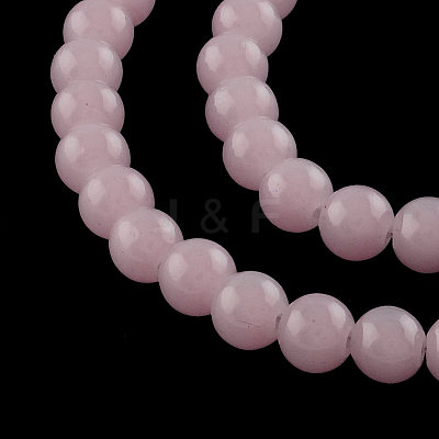 Imitation Jade Glass Beads Strands X-DGLA-S076-8mm-01-1