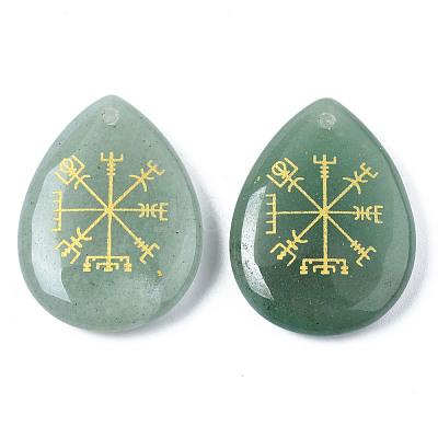Natural Green Aventurine Pendants G-T122-72I-1