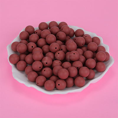 Round Silicone Focal Beads SI-JX0046A-79-1