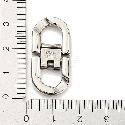Non-Tarnish 304 Stainless Steel Fold Over Clasps STAS-D026-01C-P-1