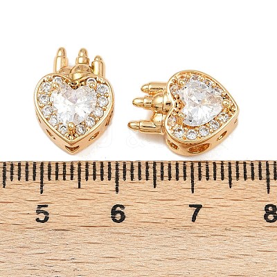 Brass Micro Pave Cubic Zirconia Multi-Strand Links KK-F906-20G-1