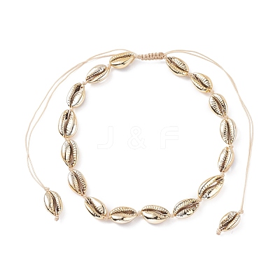 Natural Cowrie Shell Natural Pearl Pendant Necklaces NJEW-JN03745-1