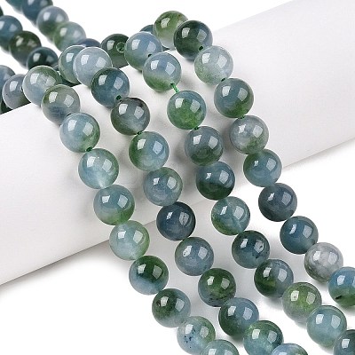 Dyed Natural White Jade Beads Strands G-T138-8mm-2104-1