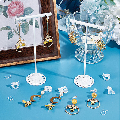 150Pcs 3 Style Plastic Clip-on Earring Findings KY-SC0001-72-1