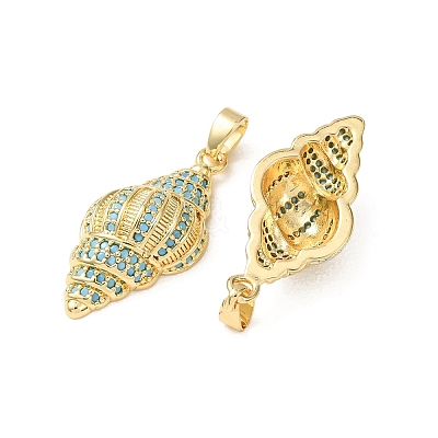 Brass Micro Pave Cubic Zirconia Pendants CU-CBADD64-02G-1