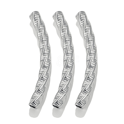 304 Stainless Steel Curved Tube Beads LS-STAS-M071-03F-P-1