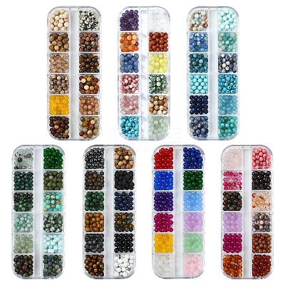 DIY Round Natural Gemstone Beads Bracelets Making Kits DIY-YW0011-83-1