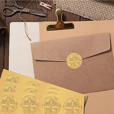 Plastic Self Adhesive Gold Foil Embossed Stickers DIY-WH0575-012-1