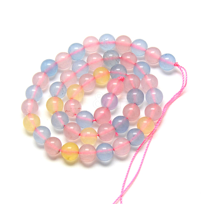 Natural Chalcedony Bead Strands X-G-R342-8mm-20-1