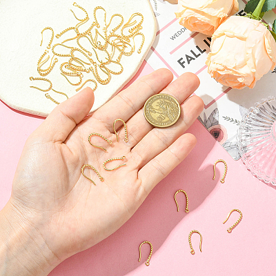 40Pcs Long-Lasting Plated Brass Ear Wire KK-SC0006-50-1