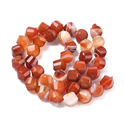 Natural Red Banded Agate Beads Strands G-C267-B11-1