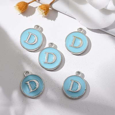Platinum Plated Alloy Enamel Charms X-ENAM-S118-04D-P-1