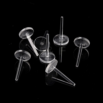 Plastic Flat Round Stud Earring Findings KY-P007-N01-1