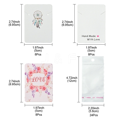 24Pcs 3 Colors Cardboard Necklace Display Cards CDIS-FS0001-07-1