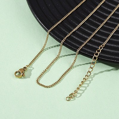 1.5MM 304 Stainless Steel Curb Chain Necklaces NJEW-T016-28G-1