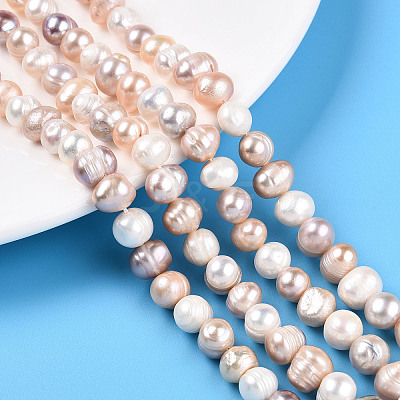 Natural Cultured Freshwater Pearl Beads Strands PEAR-N013-07O-01-1