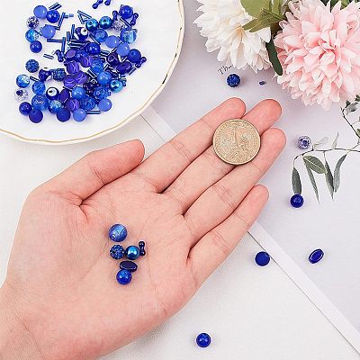 18 Style Blue Glass Beads GLAA-PH0007-08-1