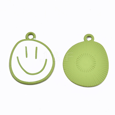 Spray Painted Alloy Pendants ENAM-S127-026B-RS-1