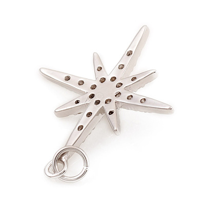 Brass Micro Pave Cubic Zirconia Charms ZIRC-G169-06P-1