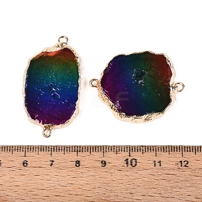 Spray Painted Natural Druzy Agate Nuggets Link/Connector Charms G-T144-66-1