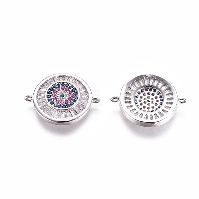 Brass Micro Pave Cubic Zirconia Links connectors ZIRC-K081-84P-1