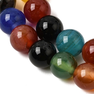 Natural Agate Beads Strands X-G-F417-05-8mm-1