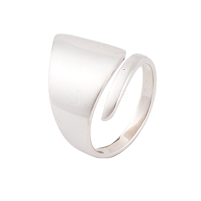925 Sterling Silver Cuff Open Rings for Women RJEW-P105-01S-1