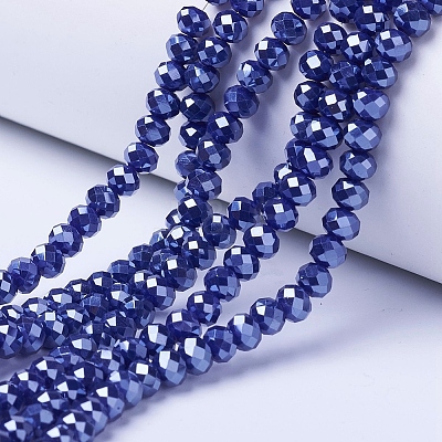 Electroplate Glass Beads Strands EGLA-A034-P6mm-A11-1