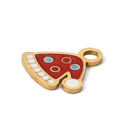 Christmas 304 Stainless Steel Enamel Charms STAS-I356-02G-05-1