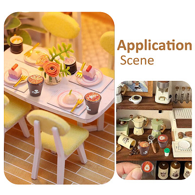 25Pcs Resin Coffee Model Ornaments AJEW-TA0002-78-1