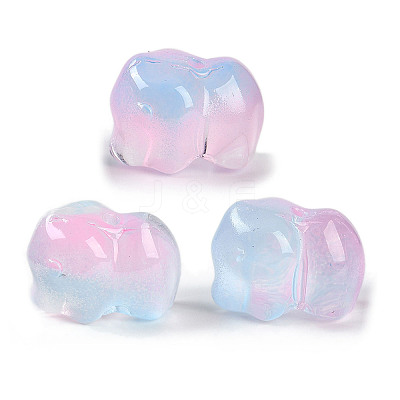 Spray Painted Glass Beads GLAA-Z007-04J-1