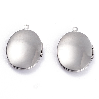 Tarnish Resistant 316 Stainless Steel Locket Pendants STAS-O132-02P-1