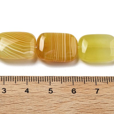 Natural Yellow Agate Beads Strands G-K392-B01-13x18mm-1