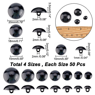 210Pcs 7 Style 1-Hole Plastic Buttons BUTT-AR0001-08-1