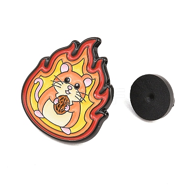 Flaming Animal Alloy Enamel Pins JEWB-G046-05F-1