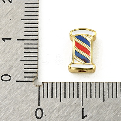 Rack Plating Brass Enamel Beads KK-U029-22G-04-1