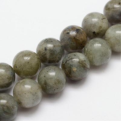 Natural Labradorite Bead Strands G-O155-05A-8mm-1