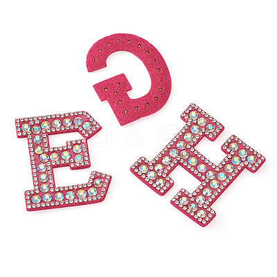 Alphabet Resin Rhinestone Patches DIY-TAC0005-45C-1