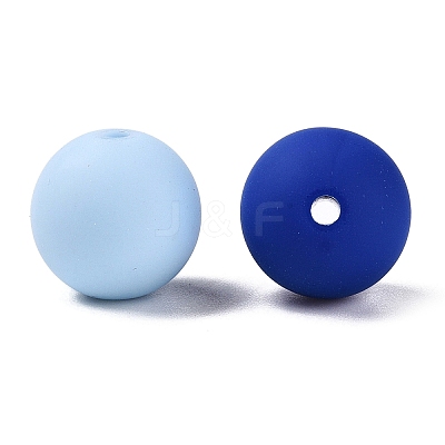 Rubberized Style Imitated Silicone Acrylic Beads MACR-T048-01A-09-1