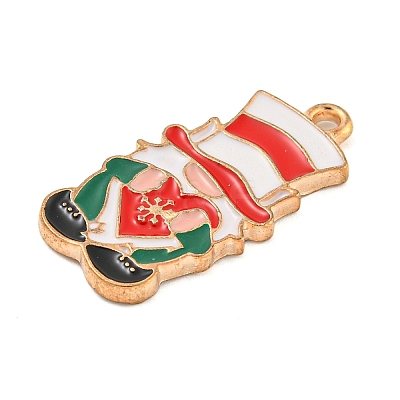 Christmas Theme Alloy Enamel Pendants ENAM-M221-01KCG-07-1