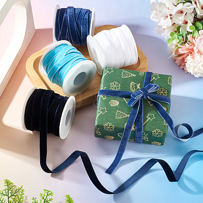 40 Yards 4 Colors Single Face Velvet Ribbon SRIB-TA0001-35A-1