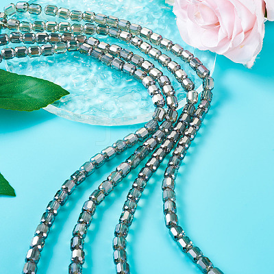 2 Strands Transparent Electroplate Glass Beads Strand GLAA-TA0002-62-1