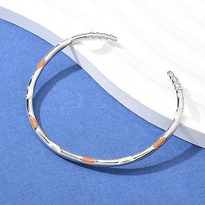 Brass Open Cuff Bangles for Women BJEW-G736-12P-02-1