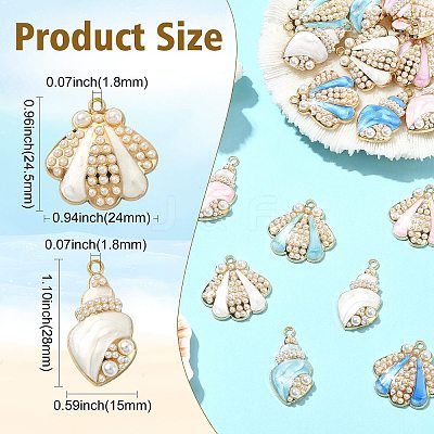 20Pcs 10 Styles Marine Theme Alloy Enamel Pendants FIND-CJ0002-93-1