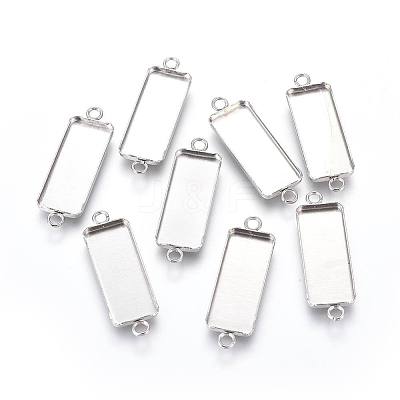 Non-Tarnish 304 Stainless Steel Cabochon Connector Settings X-STAS-F222-032-1