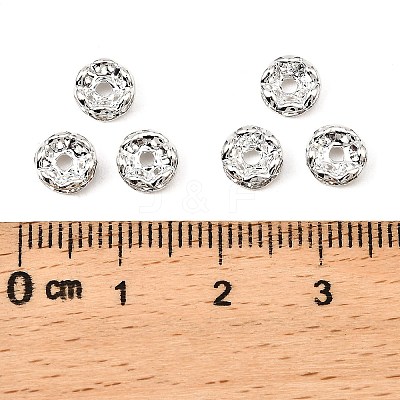 Brass Rhinestone Spacer Beads RB-A014-L6mm-01S-NF-1