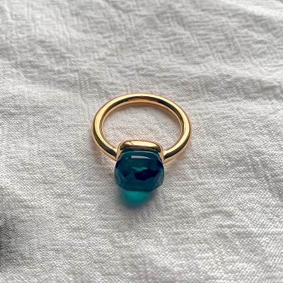Square 304 Stainless Steel with Glass Finger Rings FS-WG8AAFA-46-1